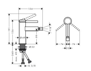 Смеситель для биде Hansgrohe Finoris 762007001